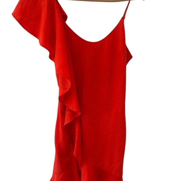 House Of Harlow x Revolve Georgeta Printed Mini Dress in Bright Coral - Picture 5 of 14